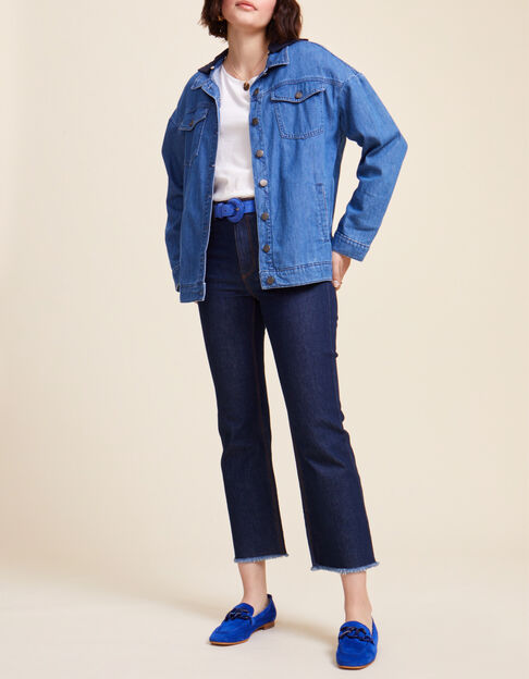 DOLLIS - Veste en jean light wash à capuche amovible - One Step