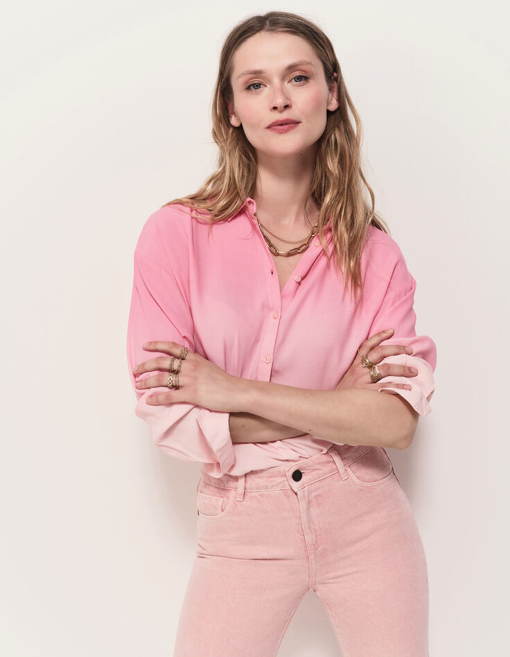 CARYA - Chemise rose effet deep dye-2 CARYA - Chemise rose effet deep dye-2