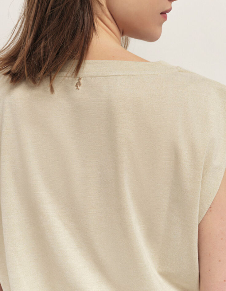 MERYL - Top light gold maille lurex-3