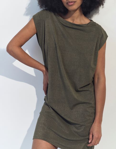 REGINA - Robe kaki maille iris&eacute;e  - One Step