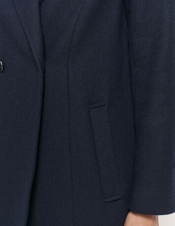 DEANA - Manteau marine drap de laine-4