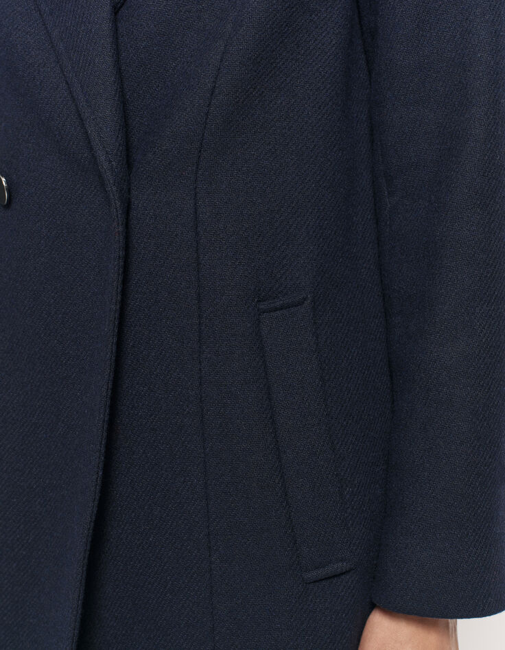 DEANA - Manteau marine drap de laine-4
