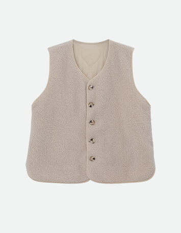 ARIEL - Gilet ivoire sans manches en sherpa-1