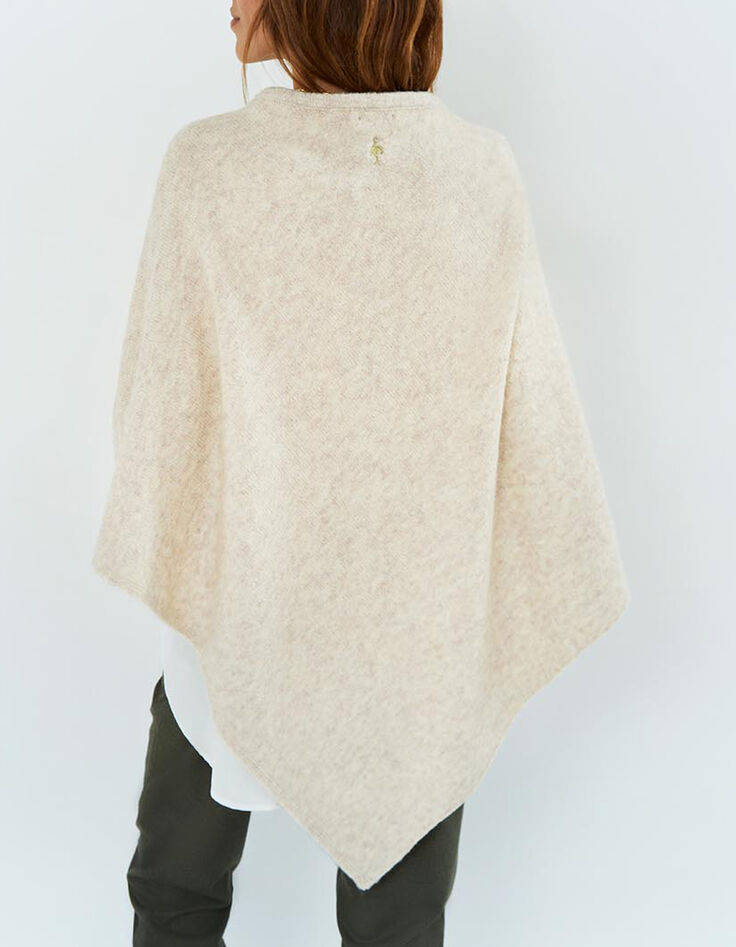 ALAMO - Poncho ivoire en tricot-3