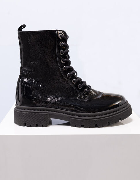 O.MARDA - Boots  à lacet noirs cuir verni - One Step