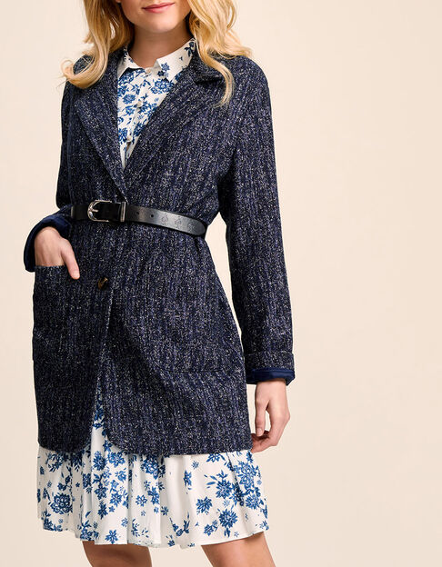 DYPTIQUE - Veste bleu gentiane lainage fantaisie - One Step