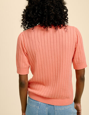 TOY - Cardigan melon tricot fantaisie à manches courtes-3