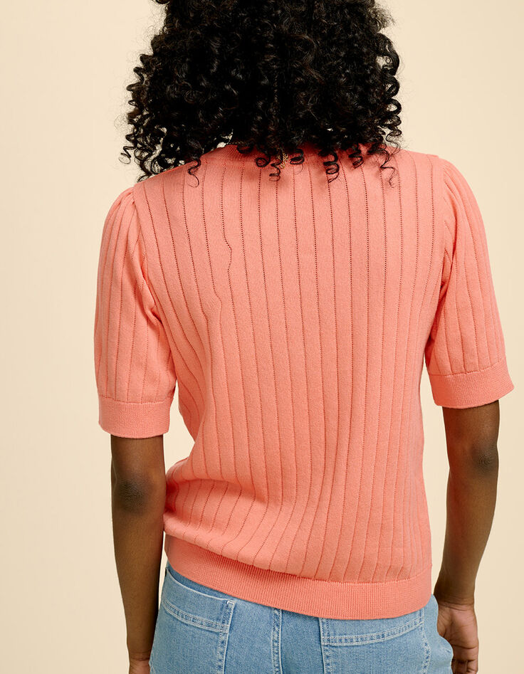 TOY - Cardigan melon tricot fantaisie à manches courtes-3