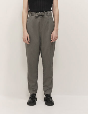 PAVEL - Pantalon de costume noir motif pied-de-puce-2