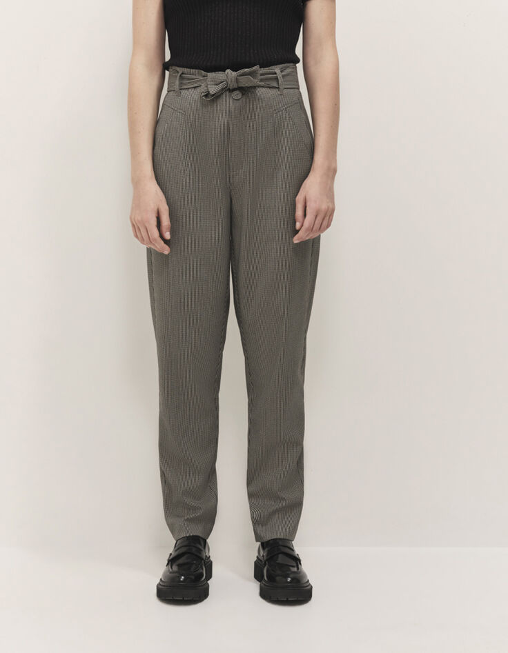 PAVEL - Pantalon de costume noir motif pied-de-puce-2