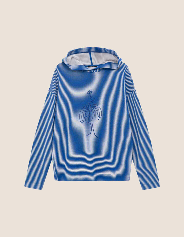 MELKI - T-shirt marini&egrave;re &agrave; capuche danseuse paillet&eacute;e -4