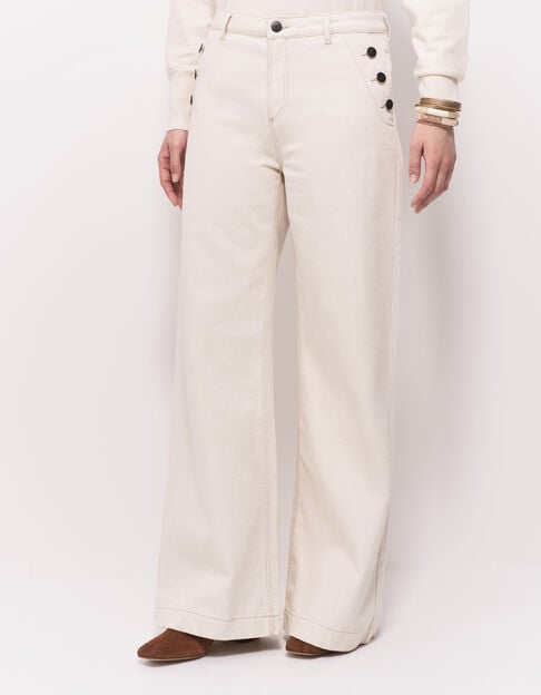 LE HAILEY - Jean flare ivoire waterless - One Step