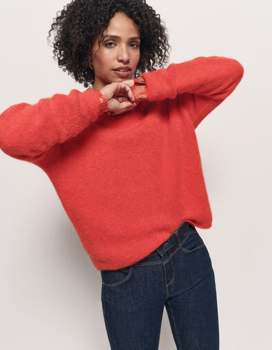 THELMA - Pull orange tricot moelleux - One Step