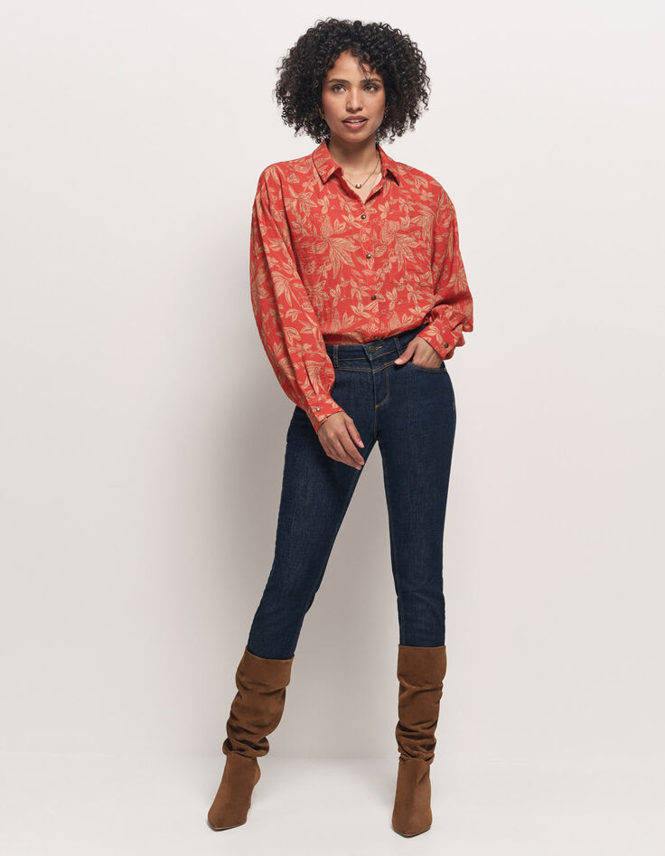 CHERRY - Chemise orange imprimé jungle flash-7 CHERRY - Chemise orange imprimé jungle flash-7
