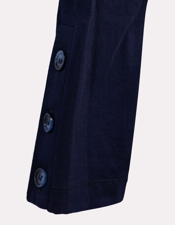 MODENE - T-shirt marine coton bio danseuse métallisée-4