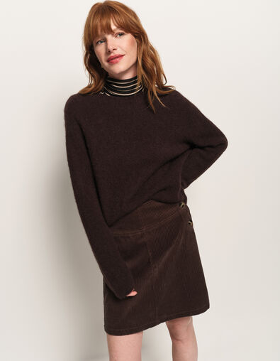 THELMA - Pull marron tricot moelleux - One Step
