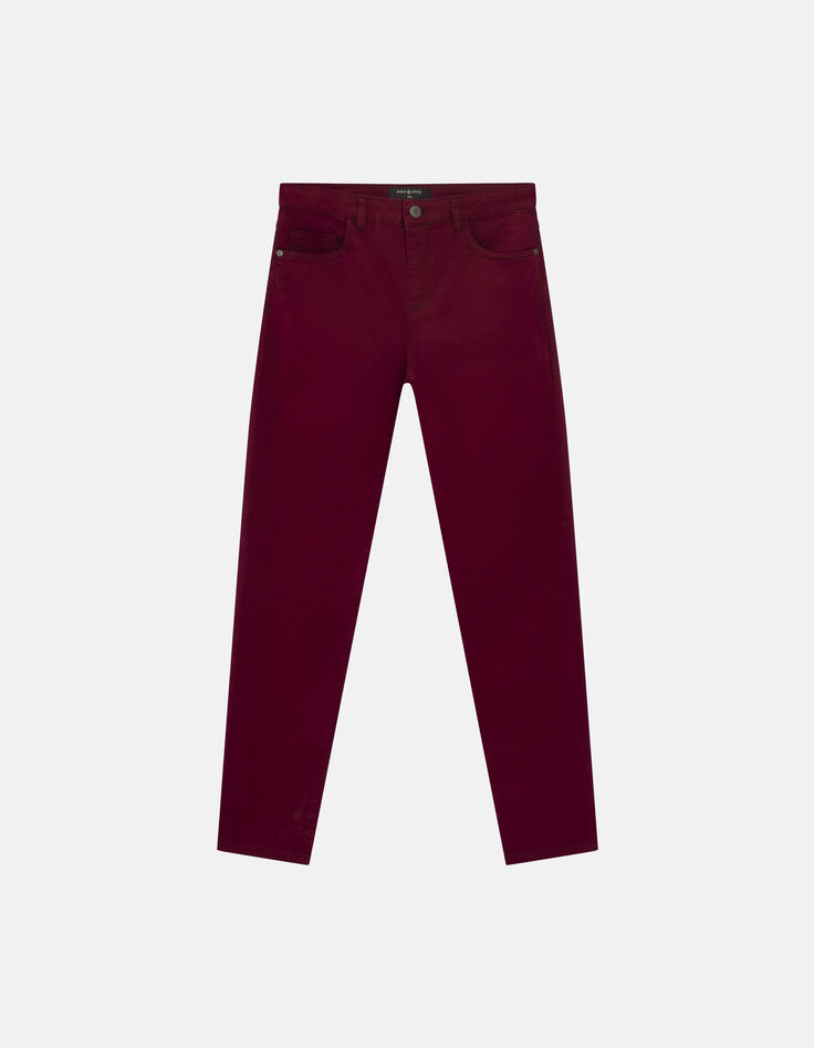 LE MONICA - Jean slim grenat effet push-up 7/8ème-4