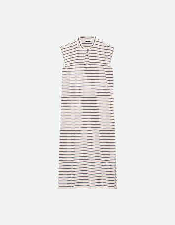 ROMY - Robe marinière écrue rayures marine-4
