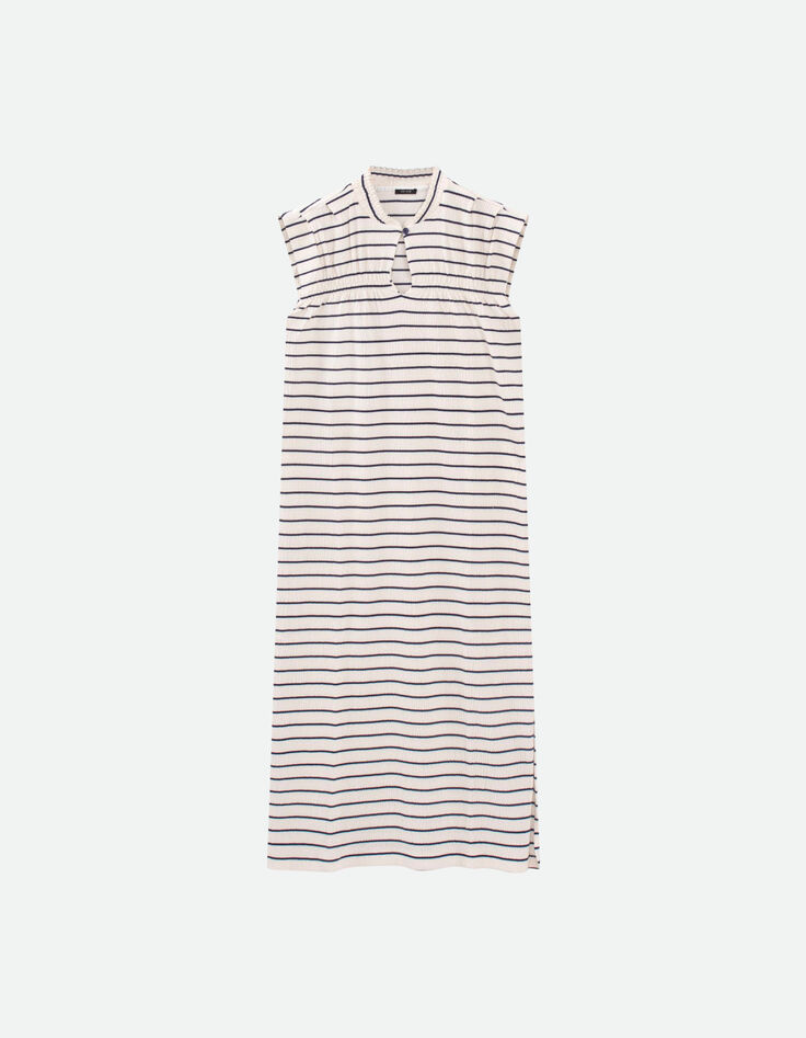 ROMY - Robe marinière écrue rayures marine-4