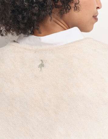 ALAMO - Poncho ivoire en tricot-4