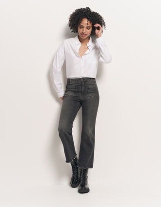LE KARLIE - Jean bootcut anthracite 7/8ème