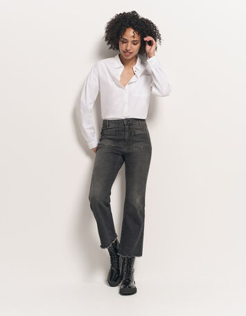 LE KARLIE - Jean bootcut anthracite 7/8ème-1