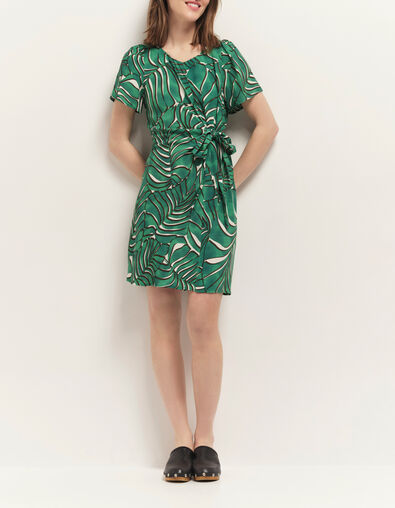 RAMI - Robe green grass &agrave; imprim&eacute; palmes arty - One Step