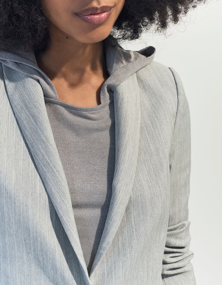 VASCO - Veste de costume grise rayures tennis -5