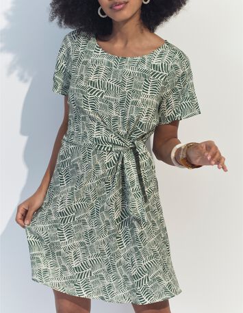 RAMI - Robe verte imprim&eacute; tropical chic -2