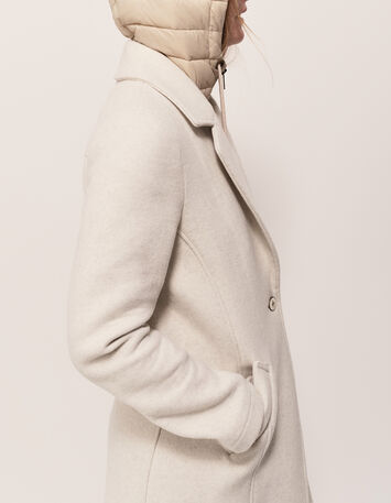 DIAMOND - Manteau beige avec parementure amovible-5