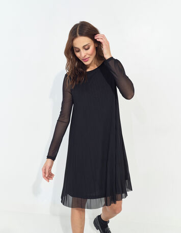 ROMA - Robe noire plissée -3