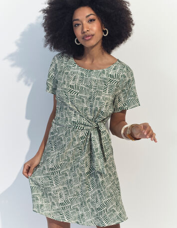 RAMI - Robe verte imprimé tropical chic -2