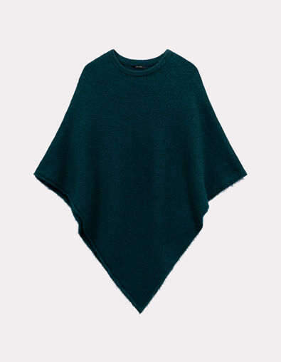 ALAMO - Poncho vert tricot col rond - One Step