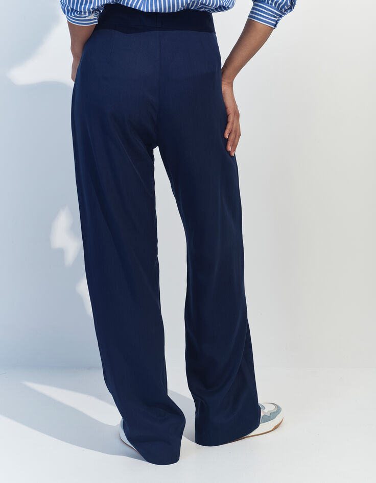 PAULINA - Pantalon droit bleu -3
