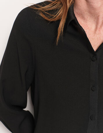 CYMONE - Chemise noire fluide polyester recyclé-4