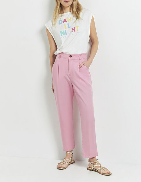 PONTUS - Pantalon de costume rose marshmallow - One Step
