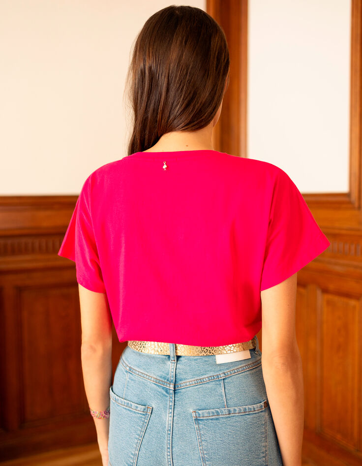 MILLET - T-shirt rose broderies logo -2