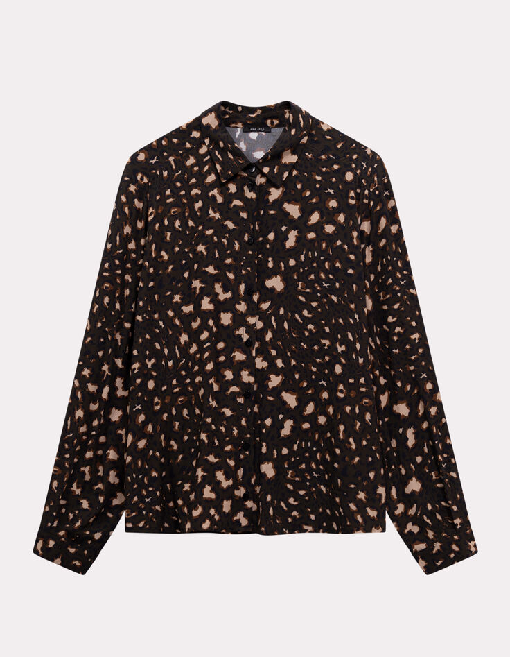 COMO - Chemise kaki Lenzing™ Ecovero™ tachiste animalier-6 COMO - Chemise kaki Lenzing™ Ecovero™ tachiste animalier-6