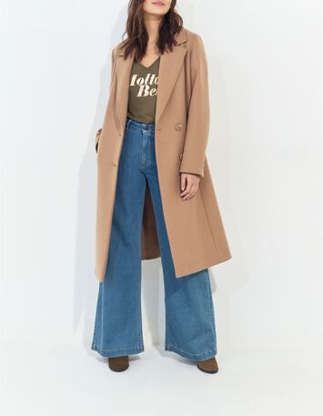 MEZZO - T-shirt kaki message m&eacute;tallis&eacute;-3