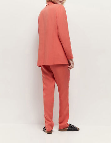 VARMA - Veste de costume corail mi-longue-3