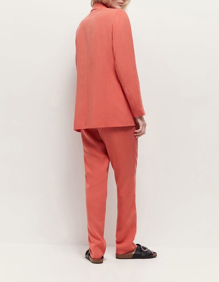 VARMA - Veste de costume corail mi-longue-3