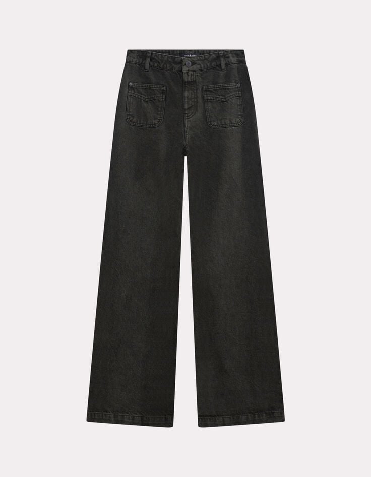LE HAILEY - Jean flare kaki surteint poches plaquées-6 LE HAILEY - Jean flare kaki surteint poches plaquées-6