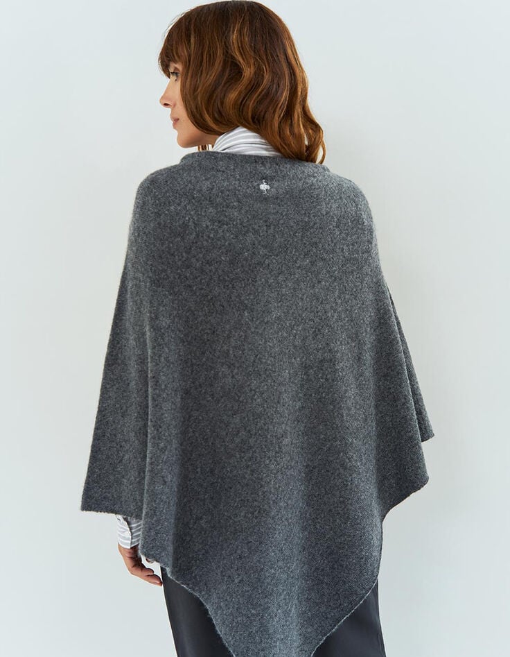 ALAMO - Poncho gris en tricot-2