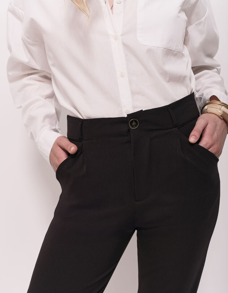 POPPY - Pantalon droit noir façon laine froide-3 POPPY - Pantalon droit noir façon laine froide-3