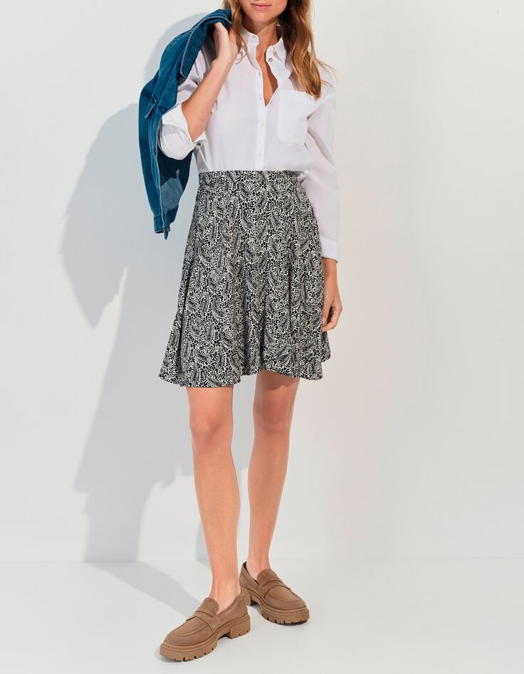 JAGUA - Jupe courte noire Lenzing Ecovero n&eacute;o cachemire-6