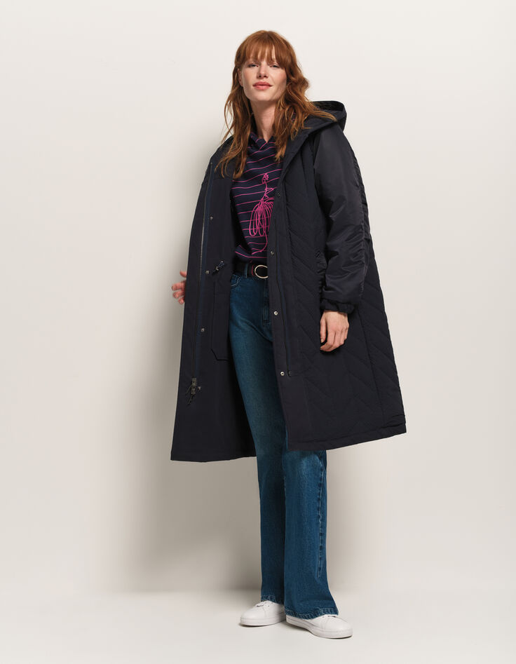 DARELL - Parka réversible marine à capuche-7