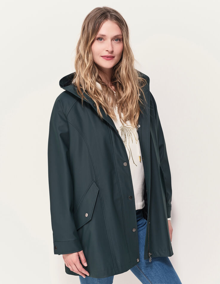 DAVIS - Parka verte gomme déperlante-1
