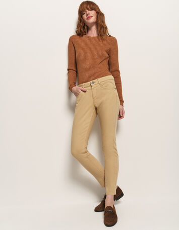 LE INDI - Jean slim beige waterless 7/8e effet push-up-1