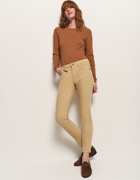 LE INDI - Jean slim beige waterless 7/8e effet push-up - One Step