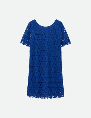 RIELLE - Robe bleue dentelle esprit macram&eacute; -4